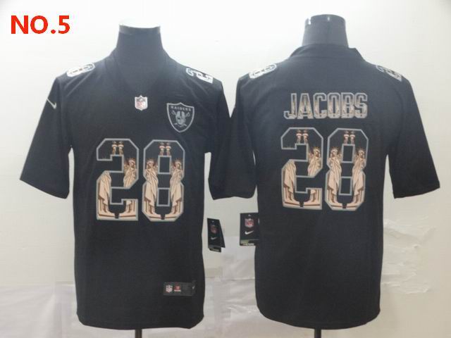 Men's Las Vegas Raiders 28 Josh Jacobs Jersey NO.5;